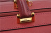 Authentic GUCCI Vintage Doctors Bag 2Way Shoulder Hand Bag Leather Red 9149F