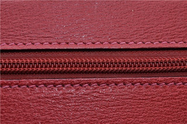 Authentic GUCCI Vintage Doctors Bag 2Way Shoulder Hand Bag Leather Red 9149F