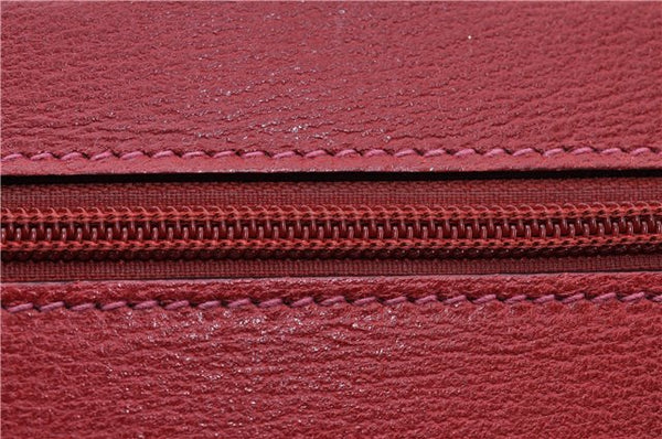 Authentic GUCCI Vintage Doctors Bag 2Way Shoulder Hand Bag Leather Red 9149F