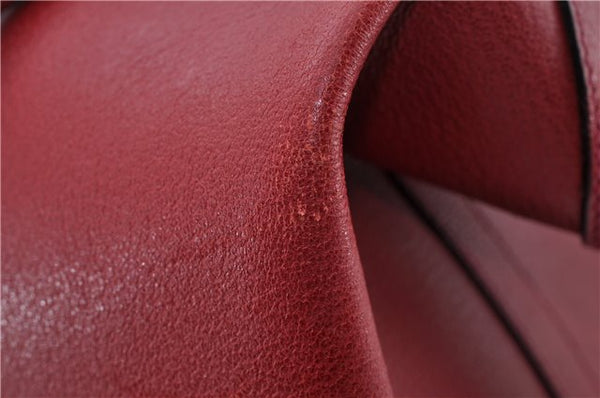 Authentic GUCCI Vintage Doctors Bag 2Way Shoulder Hand Bag Leather Red 9149F