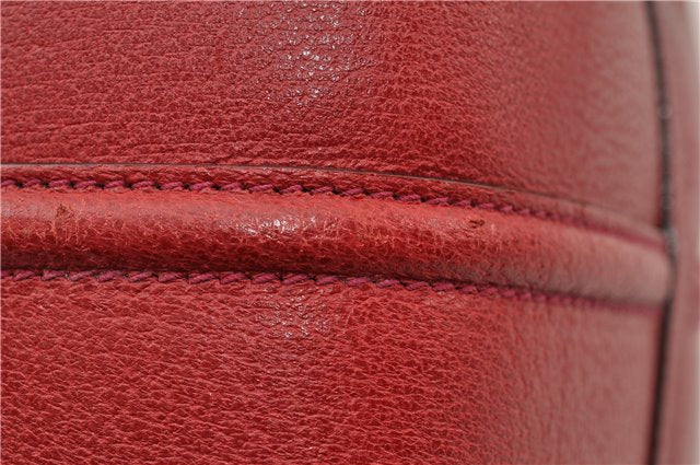 Authentic GUCCI Vintage Doctors Bag 2Way Shoulder Hand Bag Leather Red 9149F