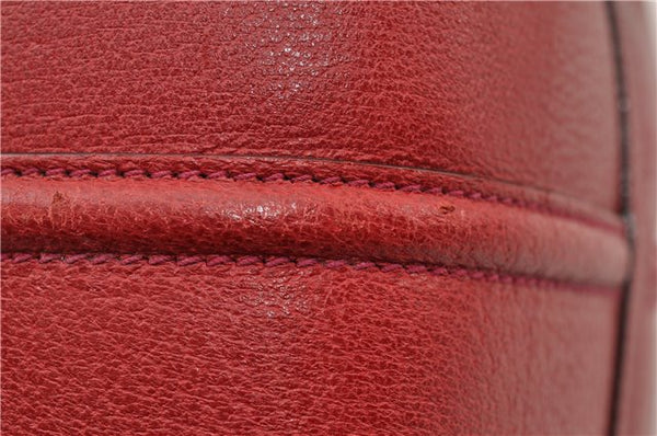 Authentic GUCCI Vintage Doctors Bag 2Way Shoulder Hand Bag Leather Red 9149F
