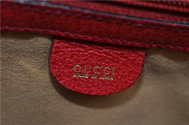 Authentic GUCCI Vintage Doctors Bag 2Way Shoulder Hand Bag Leather Red 9149F