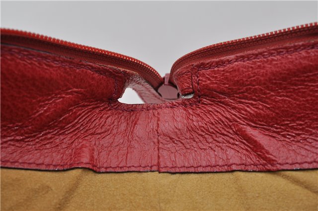 Authentic GUCCI Vintage Doctors Bag 2Way Shoulder Hand Bag Leather Red 9149F