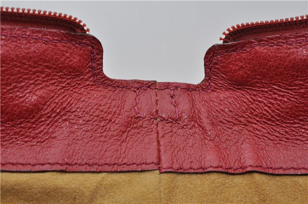 Authentic GUCCI Vintage Doctors Bag 2Way Shoulder Hand Bag Leather Red 9149F