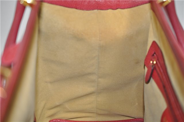 Authentic GUCCI Vintage Doctors Bag 2Way Shoulder Hand Bag Leather Red 9149F