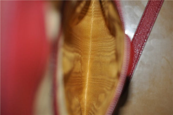 Authentic GUCCI Vintage Doctors Bag 2Way Shoulder Hand Bag Leather Red 9149F