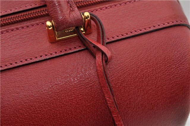 Authentic GUCCI Vintage Doctors Bag 2Way Shoulder Hand Bag Leather Red 9149F