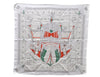 Authentic HERMES Carre 90 Scarf "VUE DU CAROSSE DE LA GALERE" Silk White 9150D