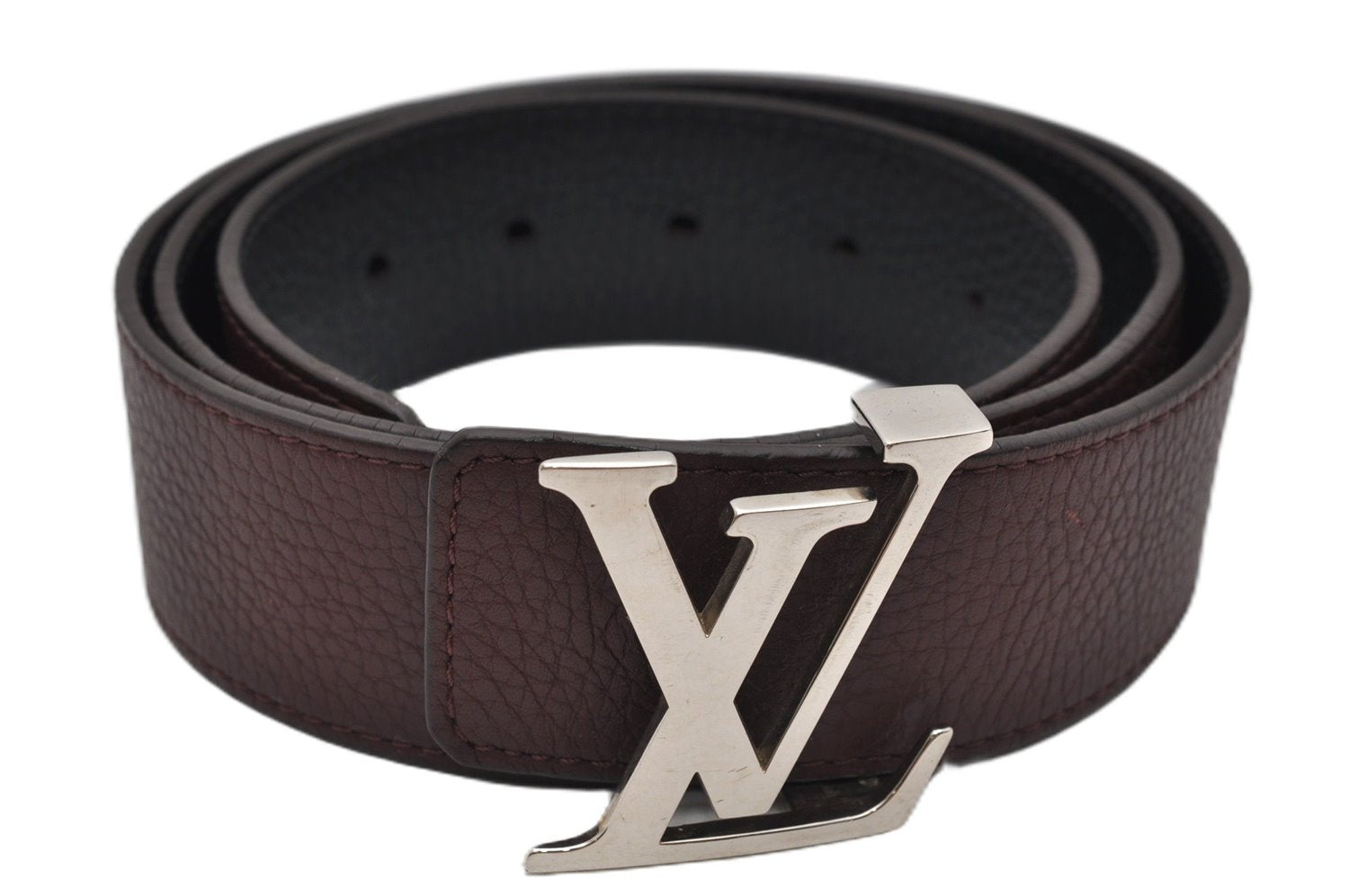 Authentic Louis Vuitton Taurillon Ceinture LV Initial Belt 37.4