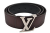 Authentic Louis Vuitton Taurillon Ceinture LV Initial Belt 37.4" Bordeaux 9150E