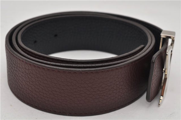 Authentic Louis Vuitton Taurillon Ceinture LV Initial Belt 37.4" Bordeaux 9150E