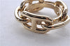 Authentic HERMES Scarf Ring Chaine d'Ancre Chain Design Gold Tone Box 9151E