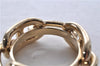 Authentic HERMES Scarf Ring Chaine d'Ancre Chain Design Gold Tone Box 9151E