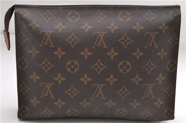 Auth Louis Vuitton Monogram Poche Toilette 26 Cosmetics Pouch Old Model LV 9152D