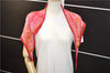 Authentic HERMES Pleats Scarf "Torins d'ar" Silk Pink 9154D