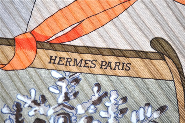 Authentic HERMES Pleats Scarf 