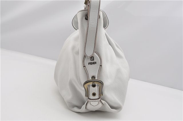 Authentic FENDI BORSA HOBO DOCTOR Vintage Shoulder Hand Bag Leather White 9157F