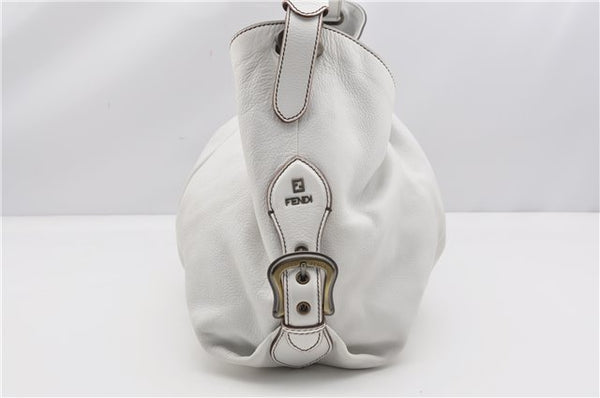 Authentic FENDI BORSA HOBO DOCTOR Vintage Shoulder Hand Bag Leather White 9157F