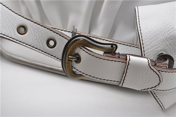 Authentic FENDI BORSA HOBO DOCTOR Vintage Shoulder Hand Bag Leather White 9157F