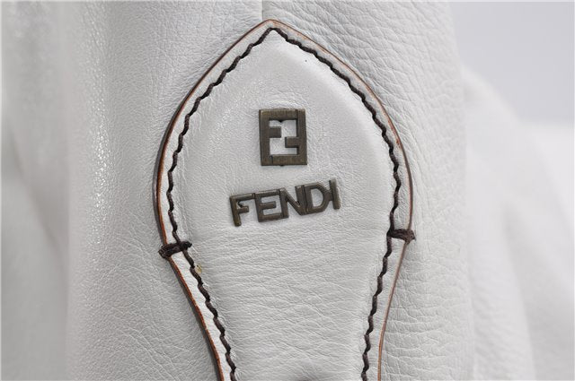 Authentic FENDI BORSA HOBO DOCTOR Vintage Shoulder Hand Bag Leather White 9157F