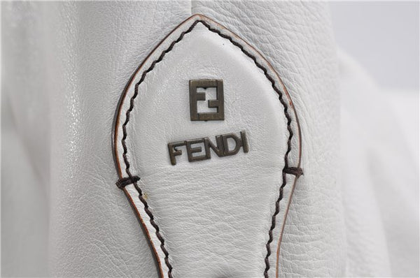 Authentic FENDI BORSA HOBO DOCTOR Vintage Shoulder Hand Bag Leather White 9157F