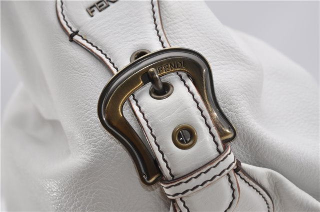 Authentic FENDI BORSA HOBO DOCTOR Vintage Shoulder Hand Bag Leather White 9157F