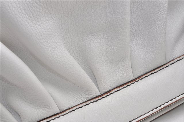 Authentic FENDI BORSA HOBO DOCTOR Vintage Shoulder Hand Bag Leather White 9157F