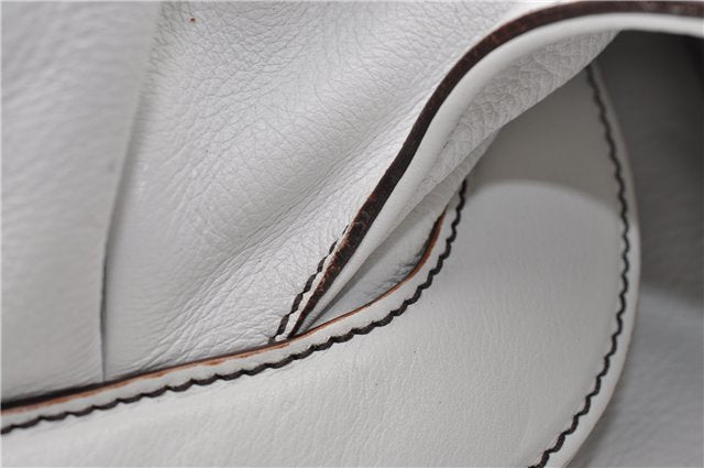 Authentic FENDI BORSA HOBO DOCTOR Vintage Shoulder Hand Bag Leather White 9157F