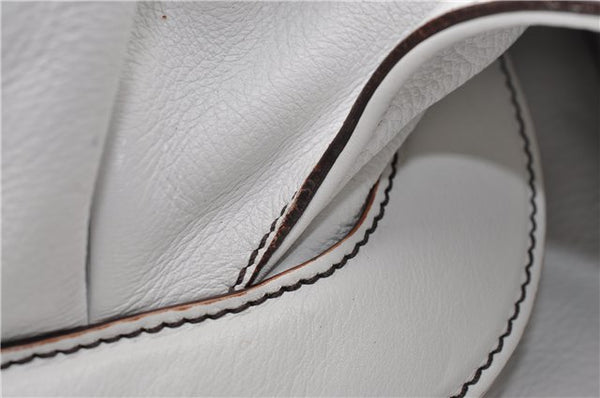 Authentic FENDI BORSA HOBO DOCTOR Vintage Shoulder Hand Bag Leather White 9157F