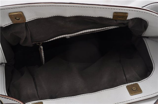 Authentic FENDI BORSA HOBO DOCTOR Vintage Shoulder Hand Bag Leather White 9157F