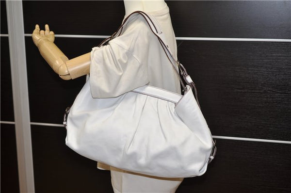 Authentic FENDI BORSA HOBO DOCTOR Vintage Shoulder Hand Bag Leather White 9157F
