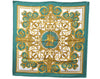 Authentic HERMES Carre 90 Scarf "Les Tuileries" Silk Green 9158D