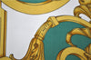 Authentic HERMES Carre 90 Scarf "Les Tuileries" Silk Green 9158D