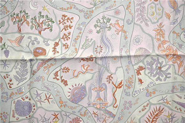 Authentic HERMES Carre 90 Scarf "Chemins de Garrigue" Silk Light Green 9162D