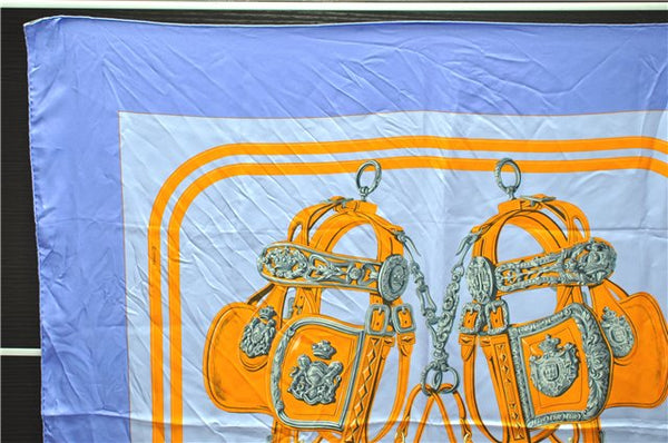 Authentic HERMES Carre 90 Scarf "BRIDES de GALA par" Silk Purple 9164D