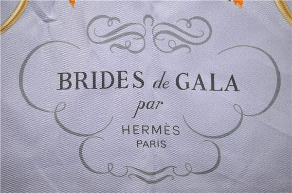 Authentic HERMES Carre 90 Scarf "BRIDES de GALA par" Silk Purple 9164D