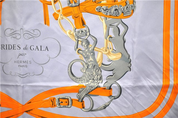 Authentic HERMES Carre 90 Scarf "BRIDES de GALA par" Silk Purple 9164D