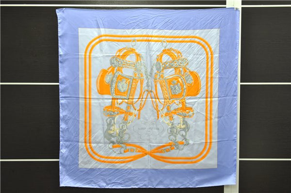 Authentic HERMES Carre 90 Scarf "BRIDES de GALA par" Silk Purple 9164D