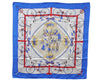 Authentic HERMES Carre 90 Scarf "LES BECANES" Silk Blue 9165D