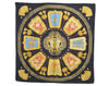 Authentic HERMES Carre 90 Scarf "Poste et Cavalerie" Silk Black 9166D