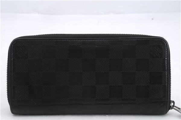 Authentic Louis Vuitton Damier Graphite Zippy Wallet Vertical N63095 LV 9168C