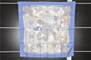 Authentic HERMES Carre 90 Scarf "ART des STEPPES" Silk Blue 9169E