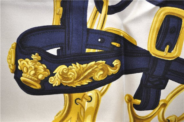 Authentic HERMES Carre 90 Scarf "BRIDES de GALA par" Silk Navy Paper Bag 9170D