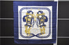 Authentic HERMES Carre 90 Scarf "BRIDES de GALA par" Silk Navy Paper Bag 9170D