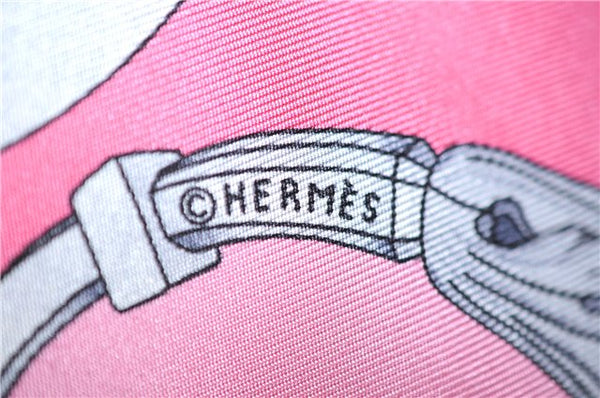 Authentic HERMES Carre 90 Scarf "LES TUILERIES" Silk Pink 9171D