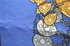 Authentic HERMES Carre 90 Scarf "KOSMIMA" Silk Blue 9172D