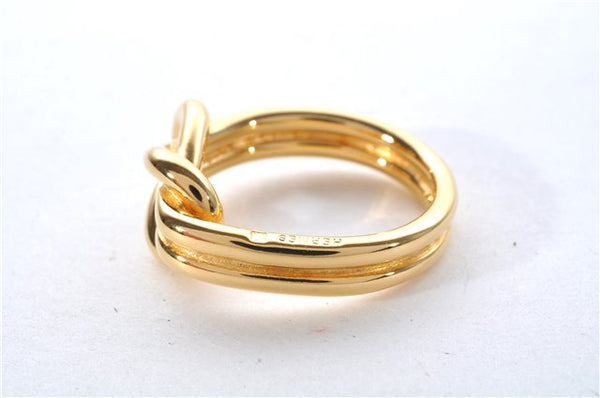 Authentic HERMES Scarf Ring Atame Circle Knot Design Gold Tone Box 9176E