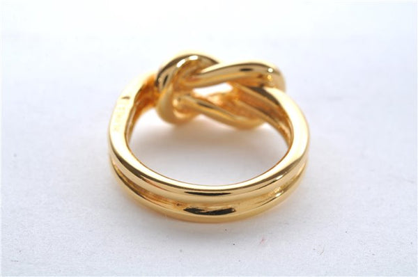 Authentic HERMES Scarf Ring Atame Circle Knot Design Gold Tone Box 9176E