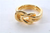 Authentic HERMES Scarf Ring Atame Circle Knot Design Gold Tone Box 9176E